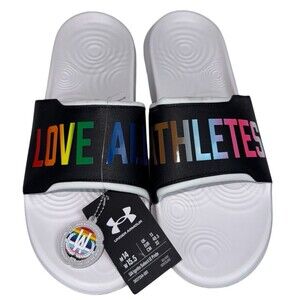 Under Armour Womens Size 15.5 Slides UA Love All Athletes Pride LGBQT Sandals